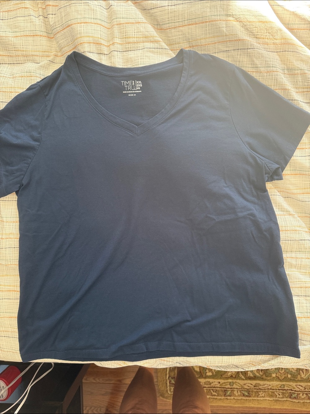 Time and Tru Dark Navy V-Neck Tee